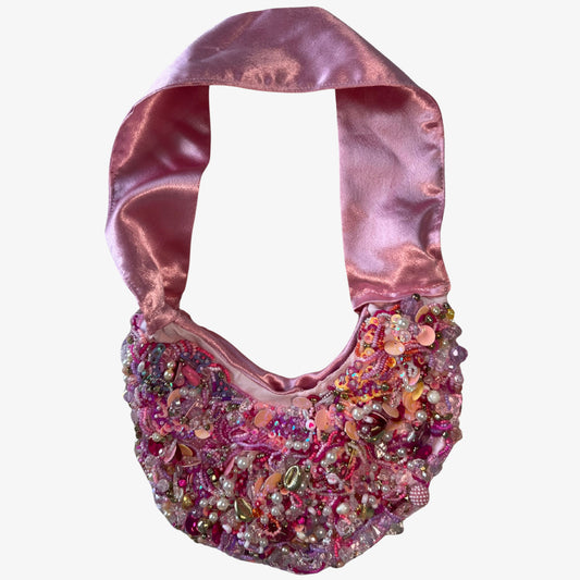 Mermaid Pink Satin Beaded Bag πβ¨ (Pre-Order)
